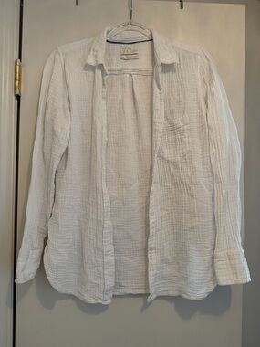 J. Crew White Gauze Button-Down Shirt size 4